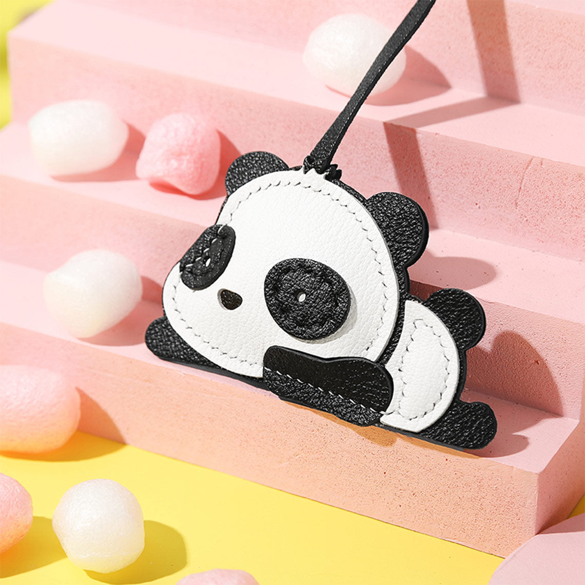 CUCUBIRD Lambskin Panda Keychain Pendant DIY Kit  