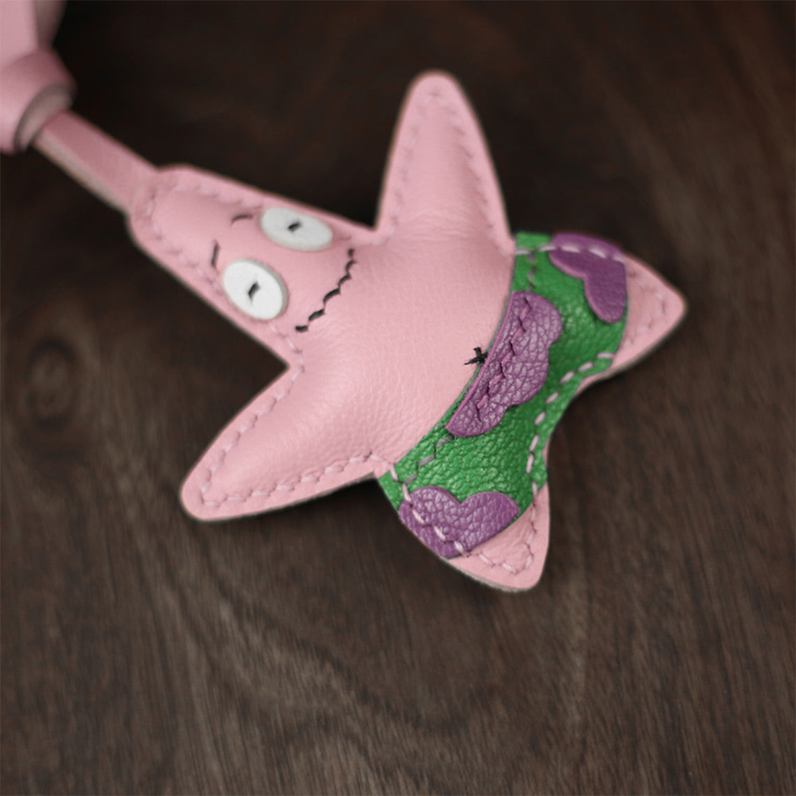 CUCUBIRD Leather Patrick Star Keychain DIY Kit  