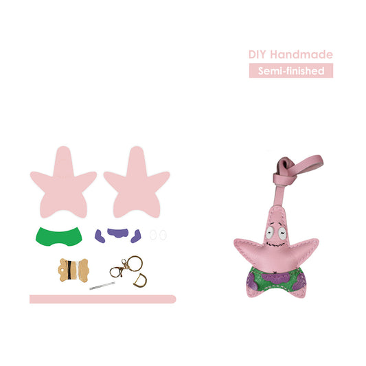 Leather Patrick Star Keychain DIY Kit - CUCUBIRD