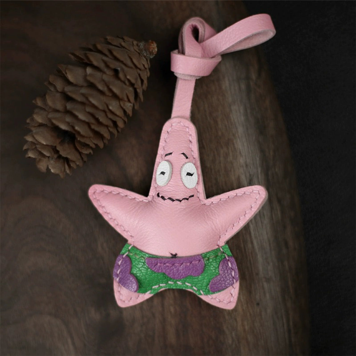 CUCUBIRD Leather Patrick Star Keychain DIY Kit  