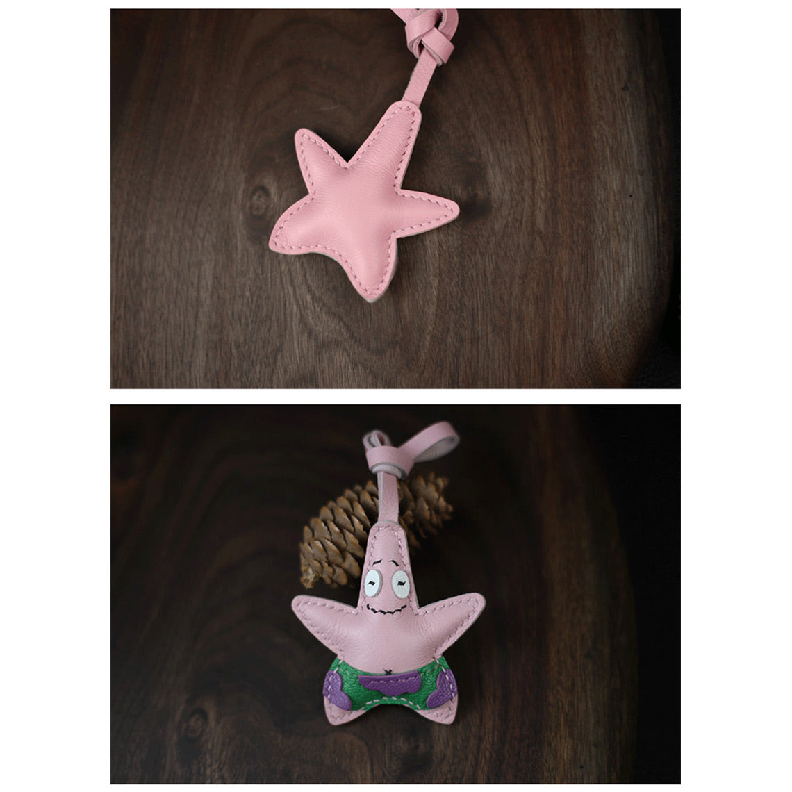 CUCUBIRD Leather Patrick Star Keychain DIY Kit  