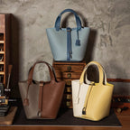 CUCUBIRD Top Grain Leather Lady Picotin Lock Totes Bag DIY Kit  