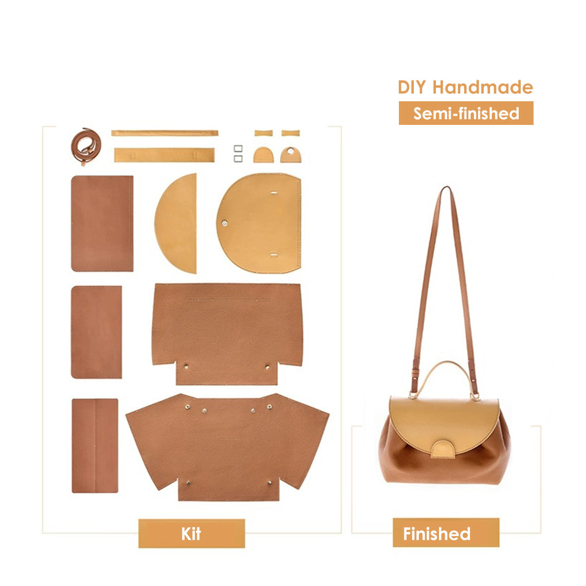 Top Grain Leather Inspired Smile Bag DIY Kits - CUCUBIRD