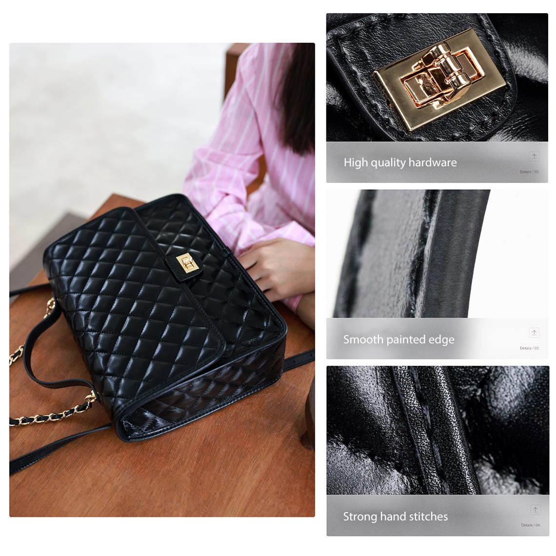 CUCUBIRD Top Grain Leather Quilting Backpack DIY Kits  