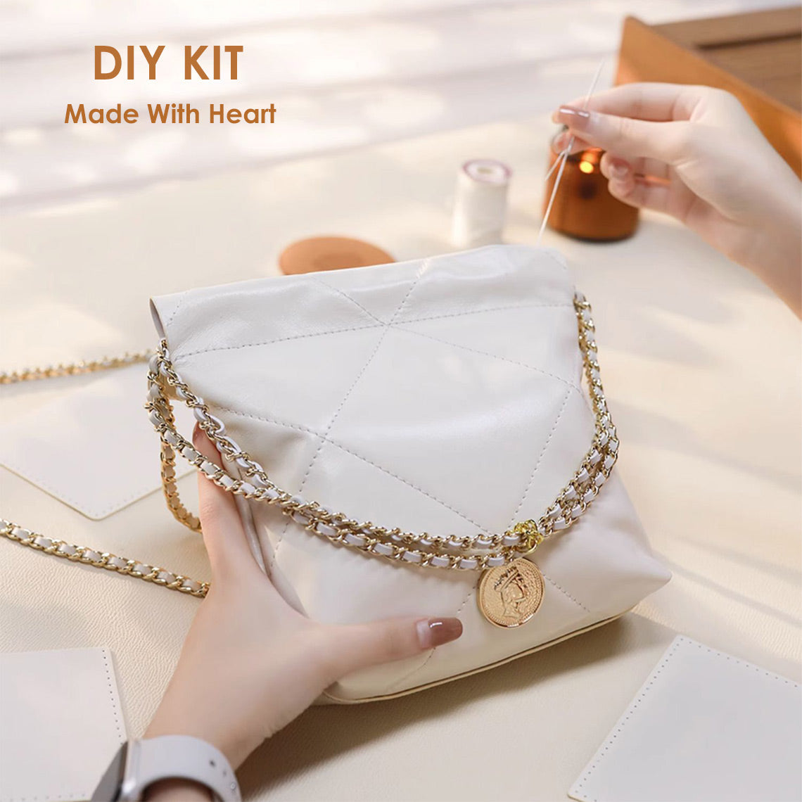 Quilted Leather Chain Purse DIY Kit - CUCUBIRD