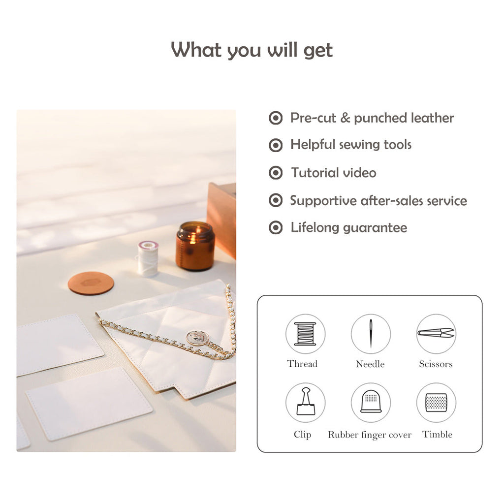 CUCUBIRD Quilted Leather Chain Purse DIY Kit  