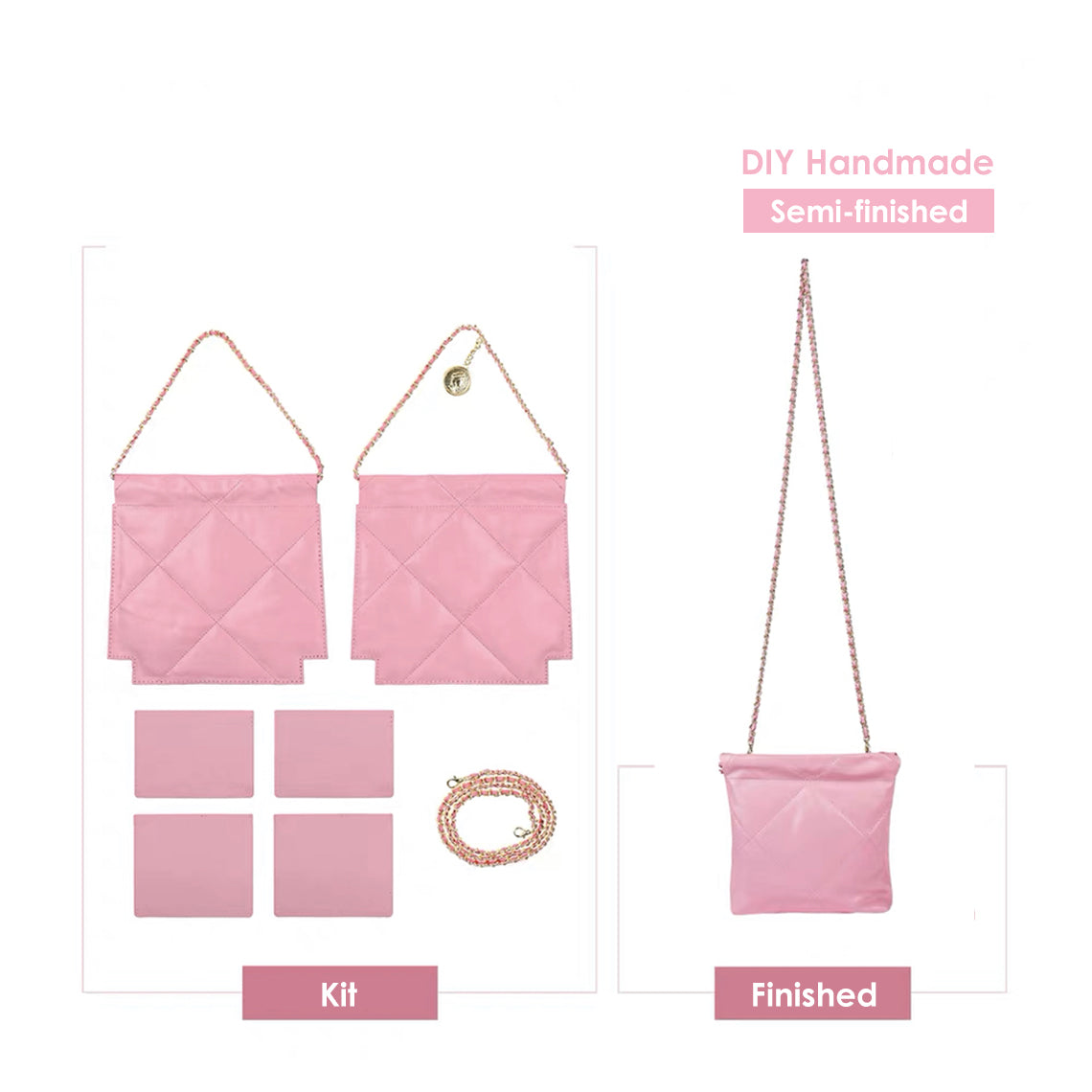 CUCUBIRD Quilted Leather Chain Purse DIY Kit  