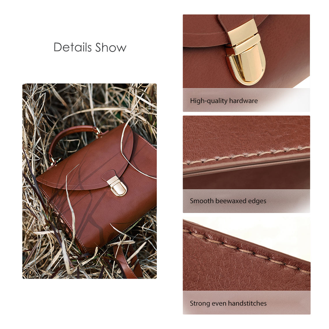 Leather Vintage Top Handle Crossbody Bag DIY Kit - CUCUBIRD