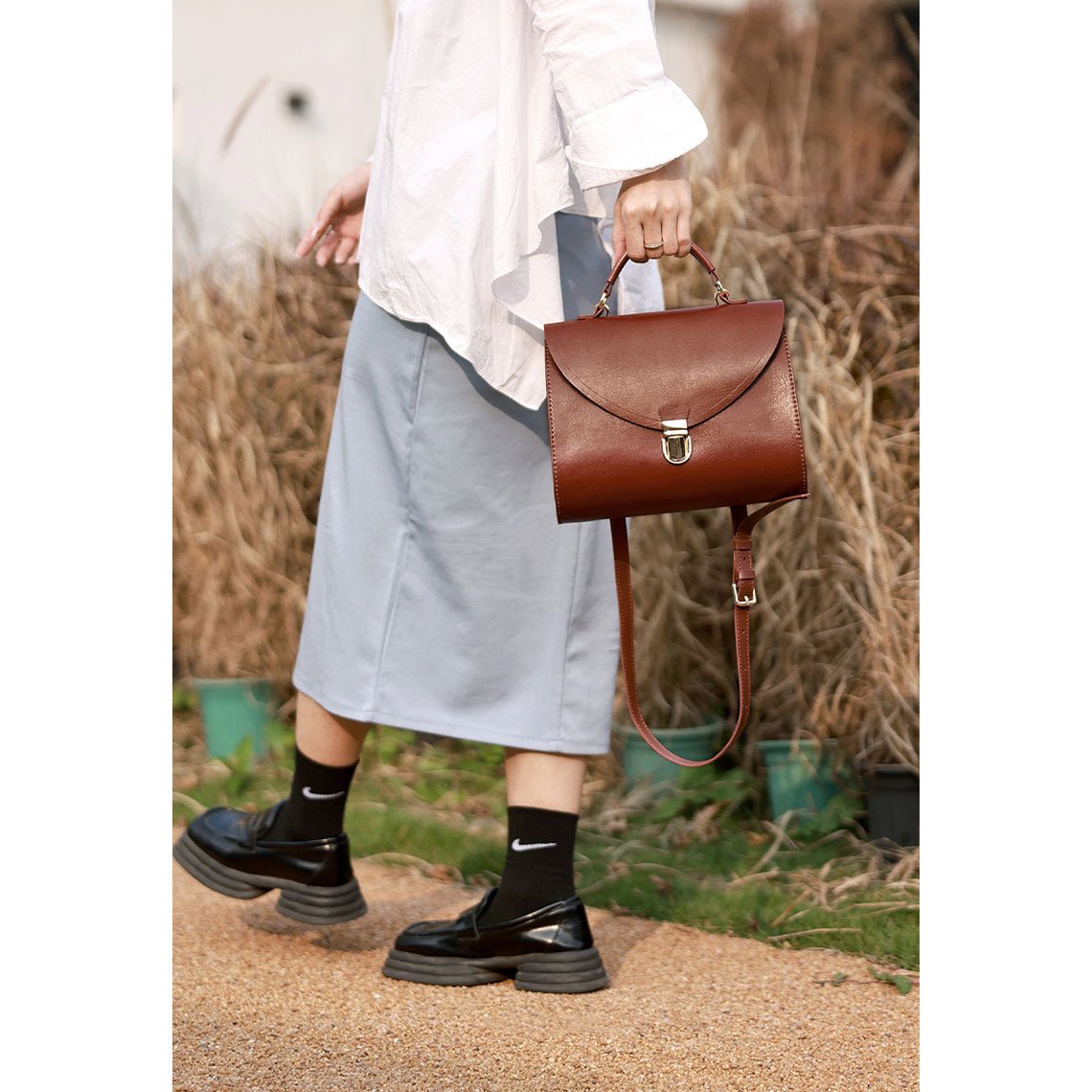 CUCUBIRD Leather Vintage Top Handle Crossbody Bag DIY Kit  