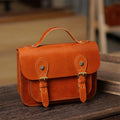 CUCUBIRD Vegetable Tanned Leather Lady Satchel DIY Kits Sunset Brown 