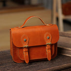 CUCUBIRD Vegetable Tanned Leather Lady Satchel DIY Kits Sunset Brown 