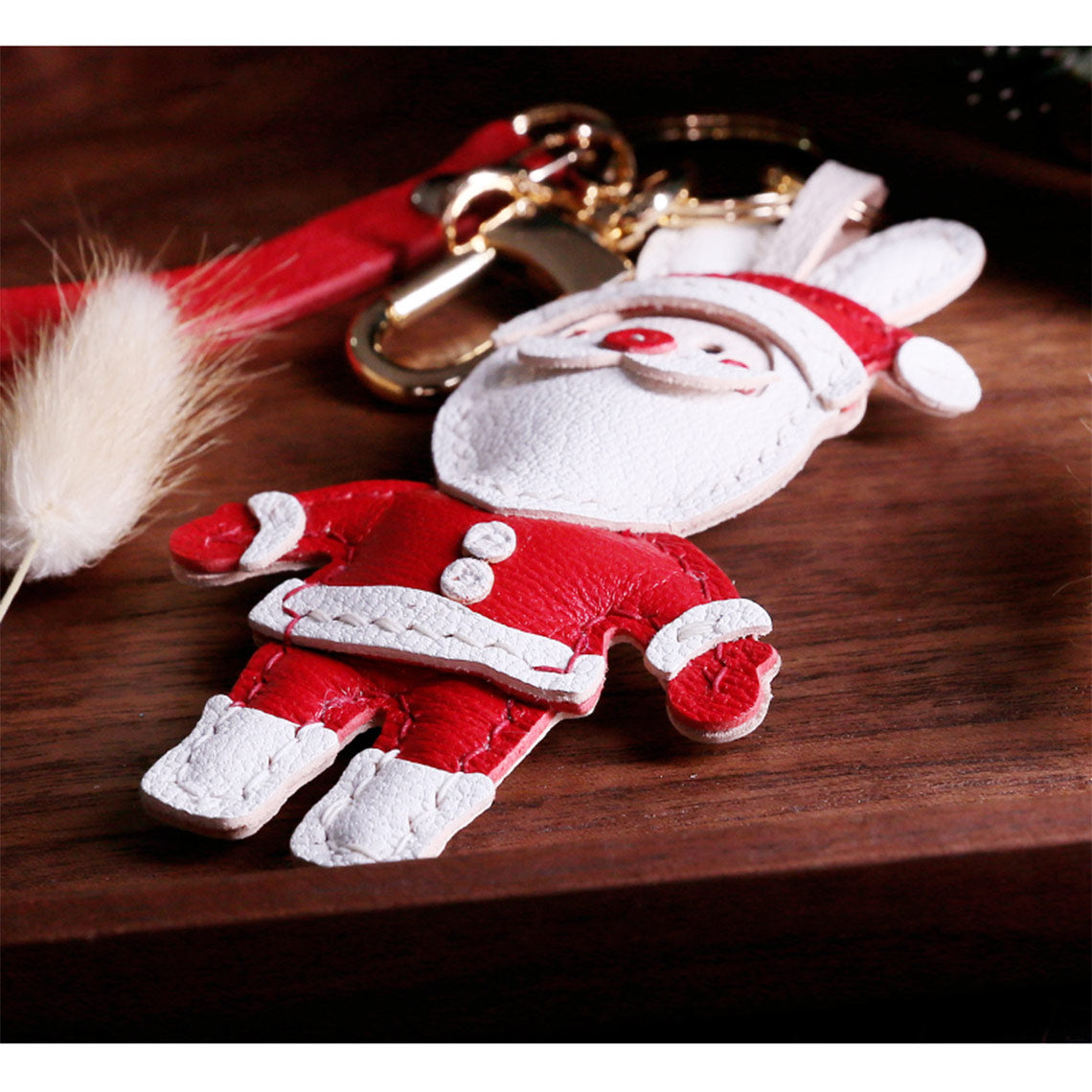 Sheep Leather Christmas Santa Keychain DIY Kits - CUCUBIRD