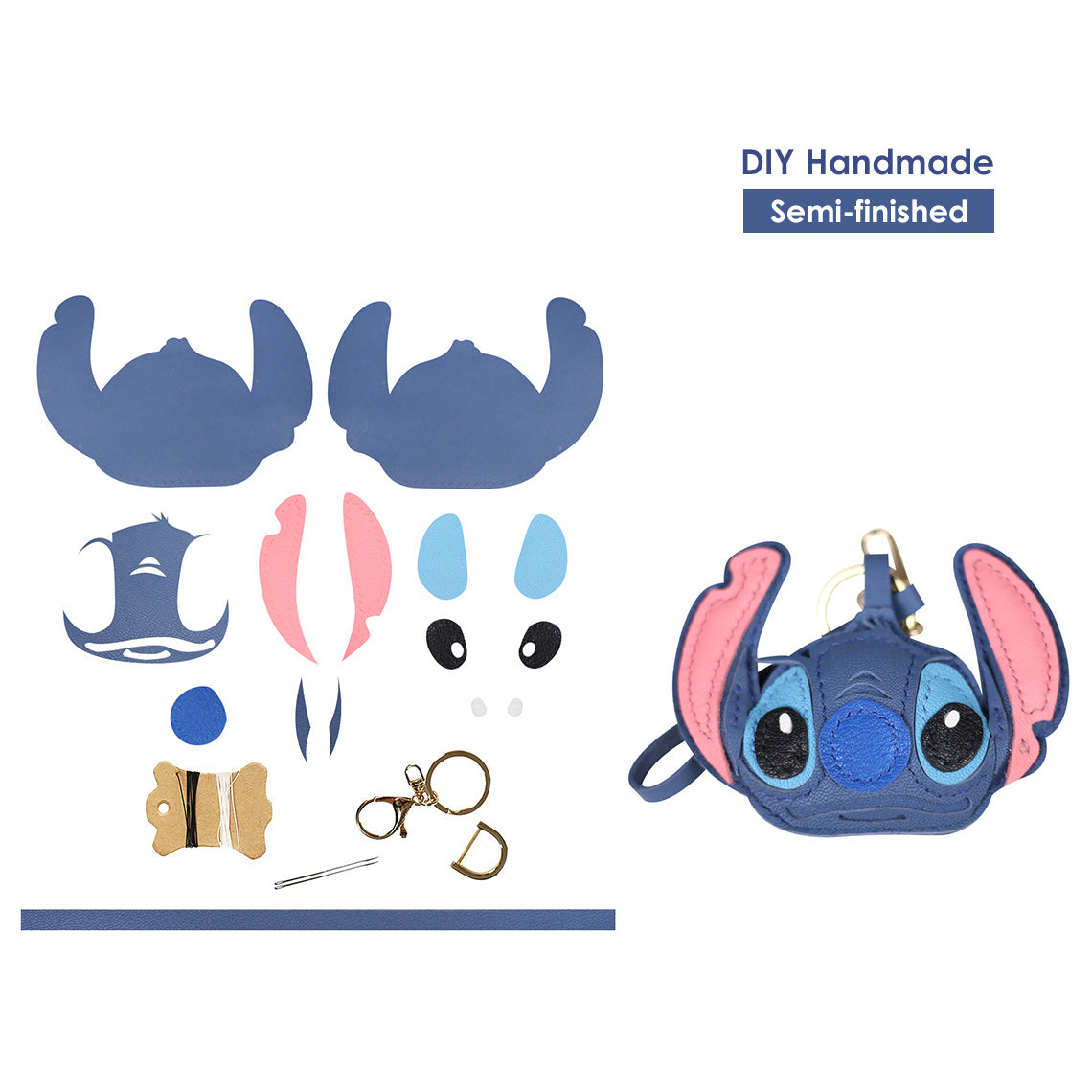 CUCUBIRD Leather Stitch & Angel Keychain DIY Kit Stitch 