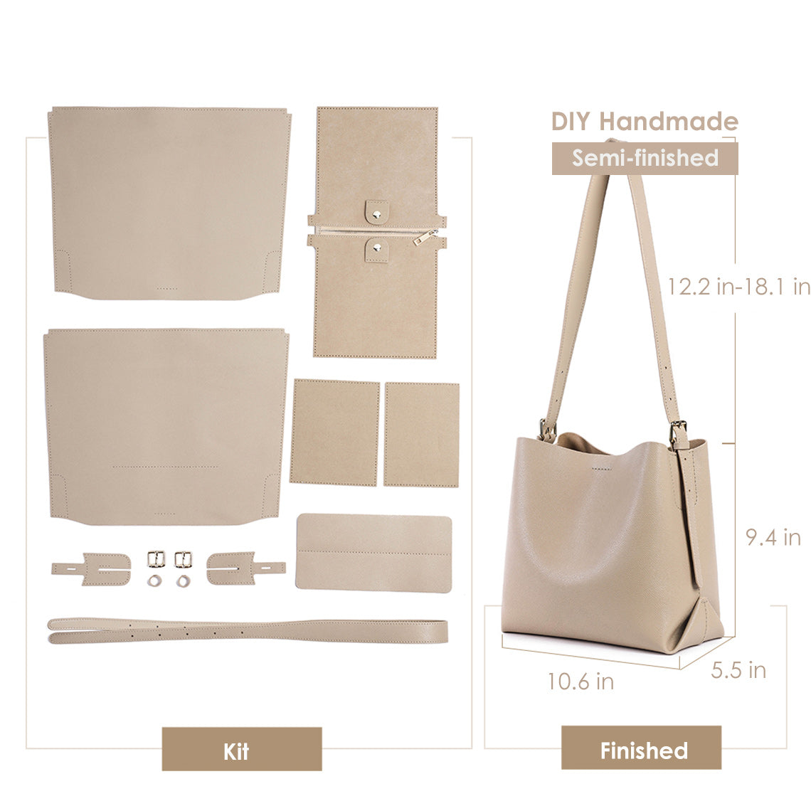 CUCUBIRD Leather Fashion Bucket Bag DIY Kit  