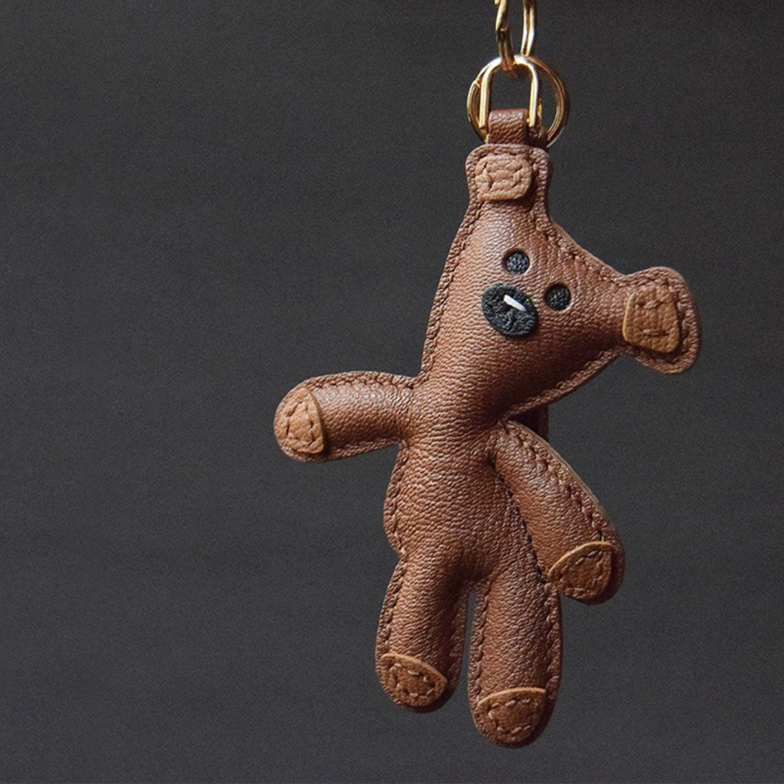 Leather Mr Bean Teddy Bear Charm DIY Kits - CUCUBIRD