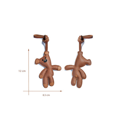 Leather Mr Bean Teddy Bear Charm DIY Kits - CUCUBIRD