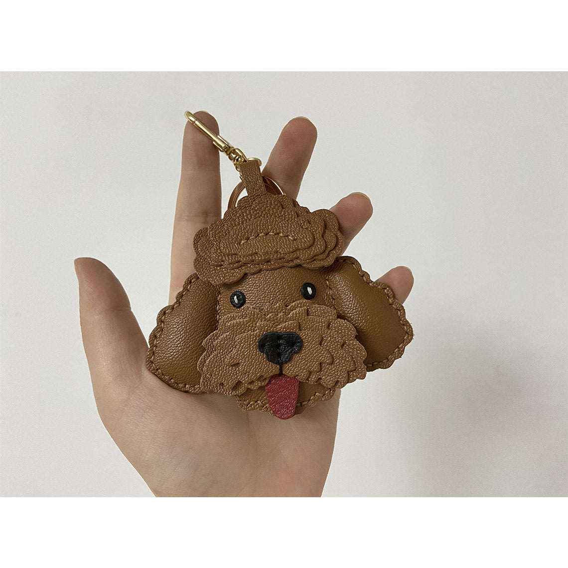 CUCUBIRD Sheep Leather Teddy Dog Keychain DIY Kits  