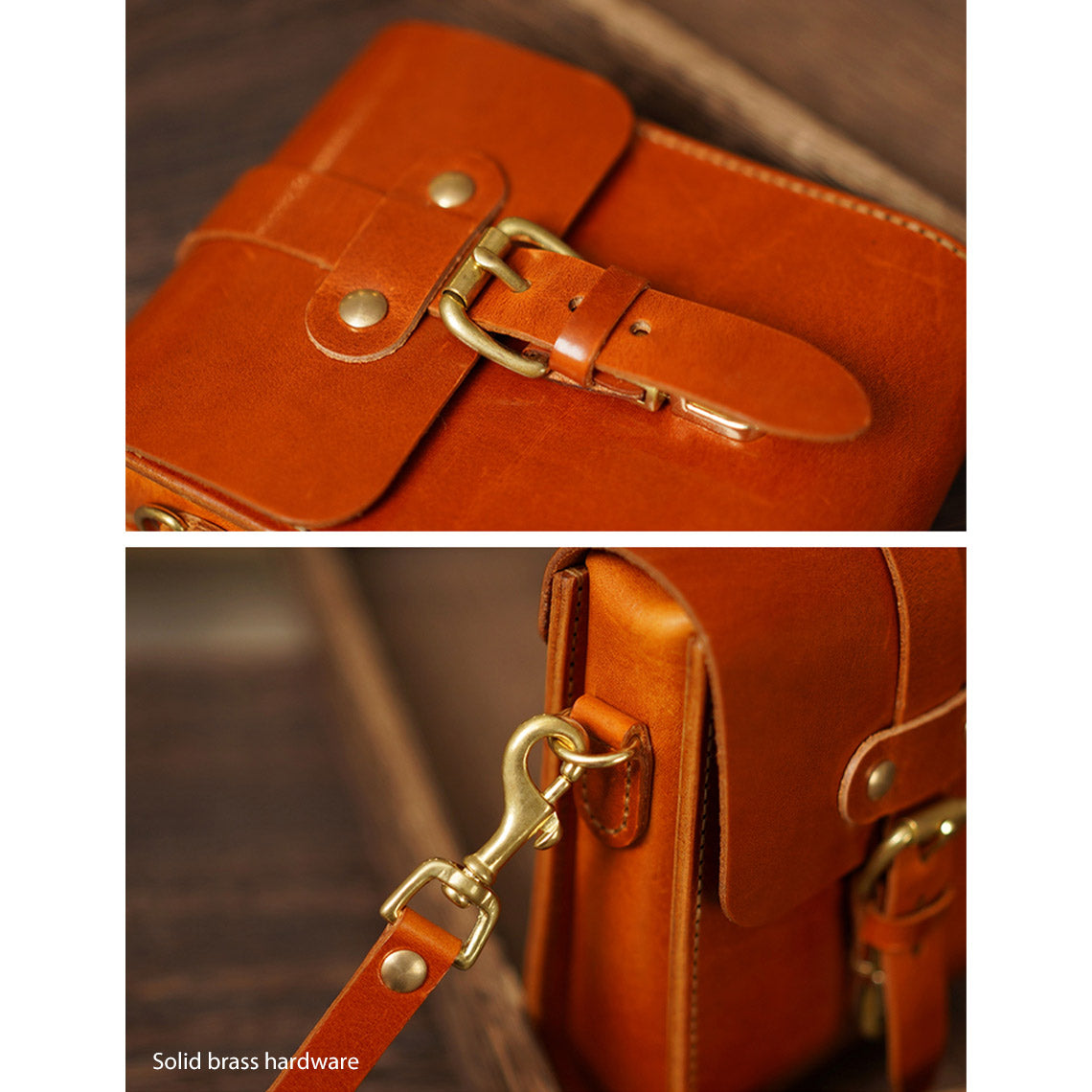 CUCUBIRD Full Grain Leather Vintage Phone Bag DIY Kits  