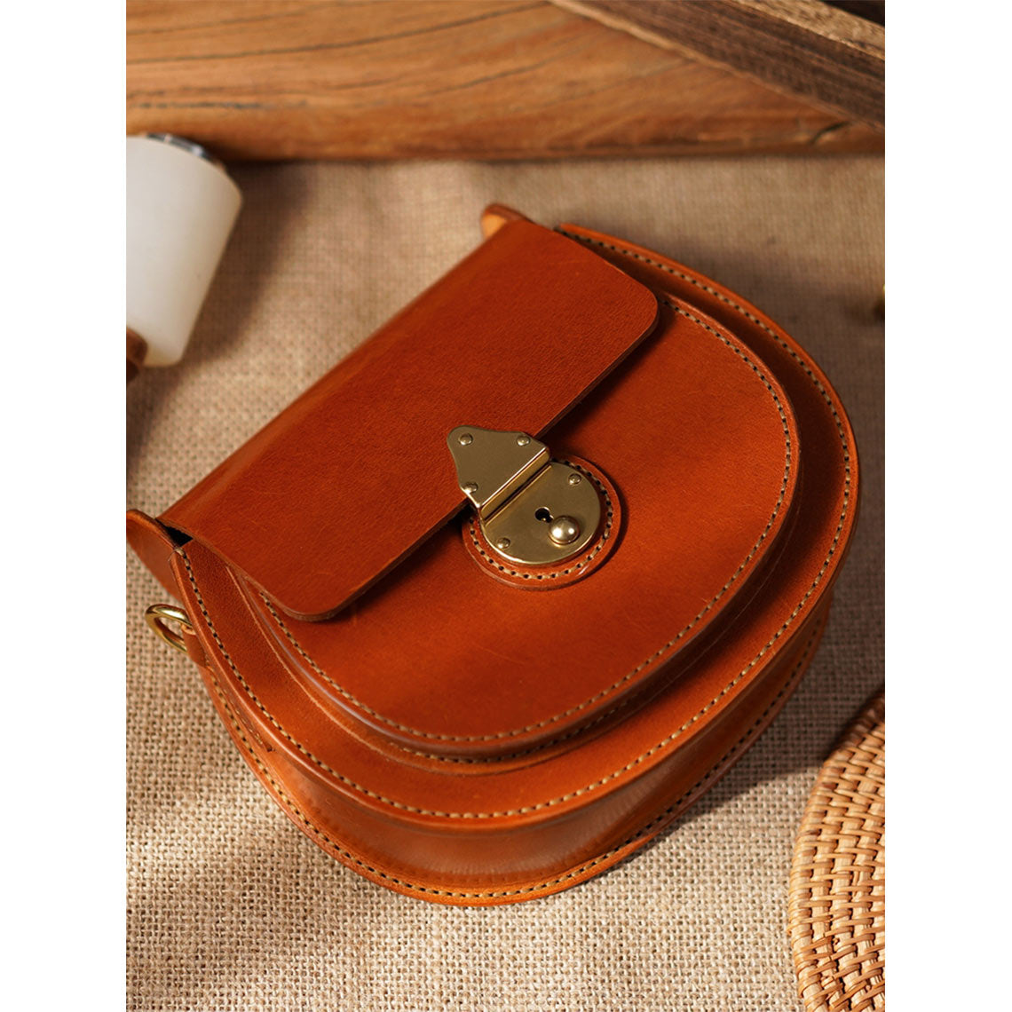 Full Grain Leather Classic Saddle Bag DIY Kit - CUCUBIRD