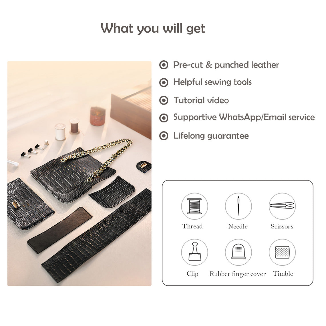 CUCUBIRD Leather Small Chain Bag DIY Kit  