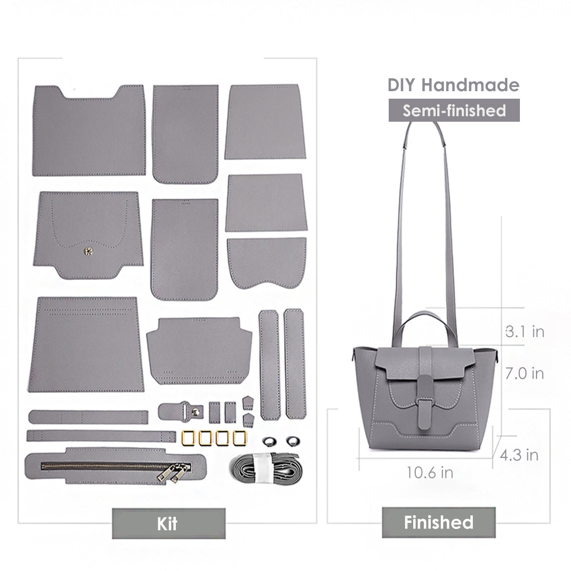CUCUBIRD Leather Maestro Bag DIY Kit Grey - Presell 