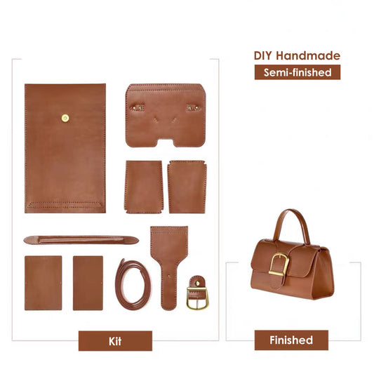 Leather Minimalist Buckle Crossbody Bag DIY Kit - CUCUBIRD