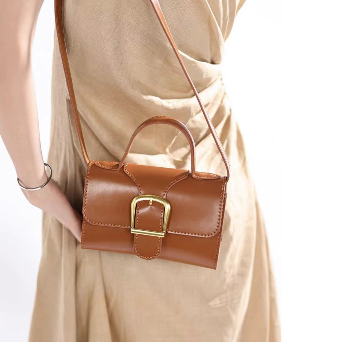 Leather Minimalist Buckle Crossbody Bag DIY Kit - CUCUBIRD