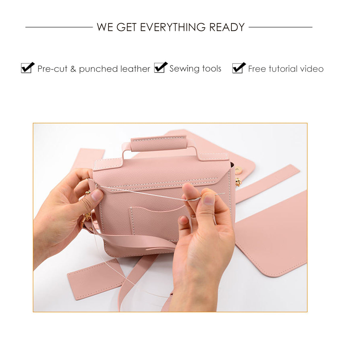 CUCUBIRD Vegan Leather Minimalist Crossbody Bag DIY Kit  