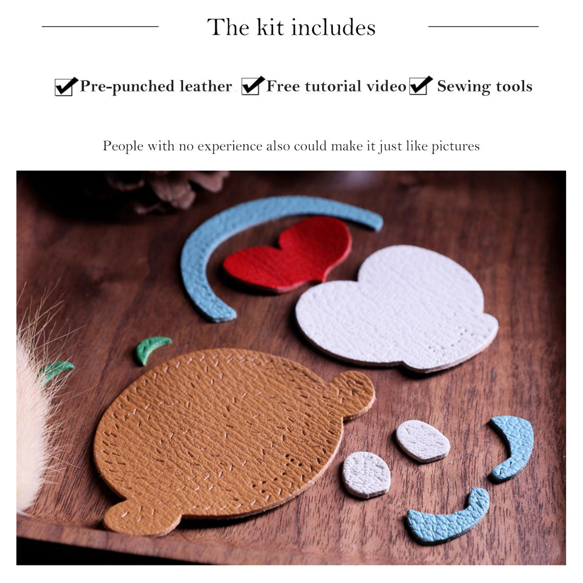 CUCUBIRD Sheep Leather Monkey King Keychain DIY Kit  