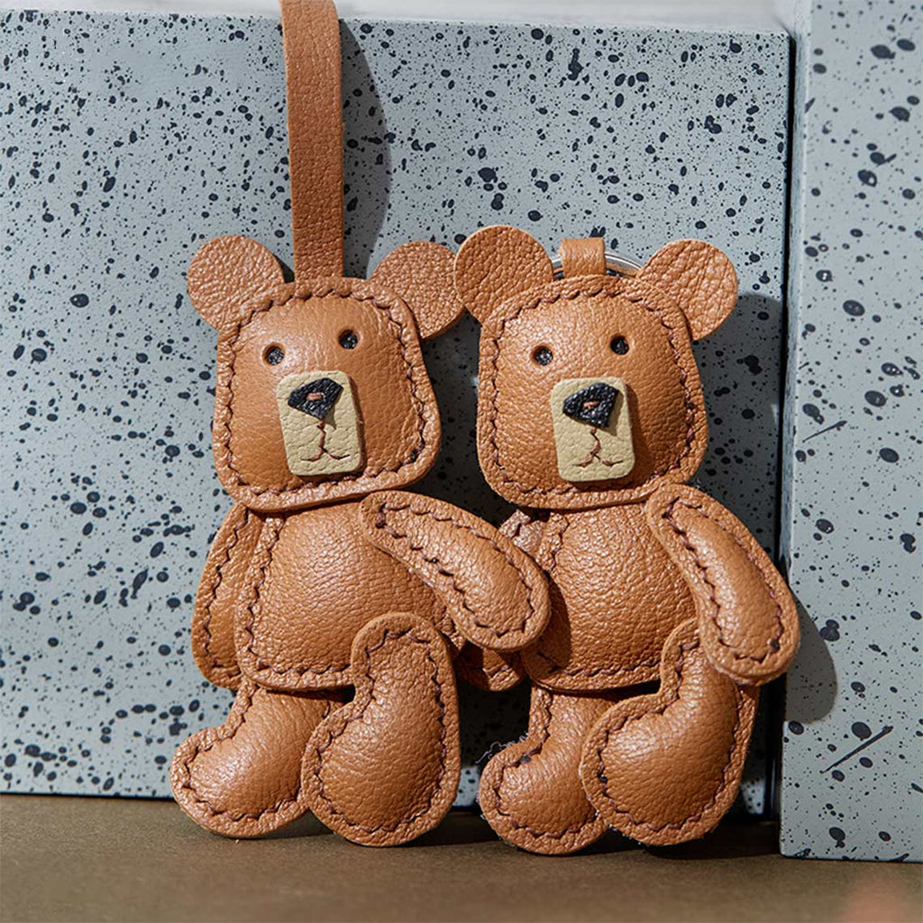 CUCUBIRD Leather Little Bear Keychain Pendant DIY Kit  