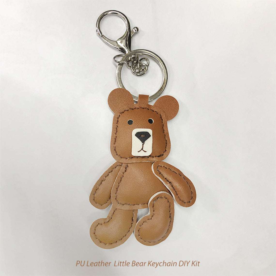 CUCUBIRD Leather Little Bear Keychain Pendant DIY Kit PU 