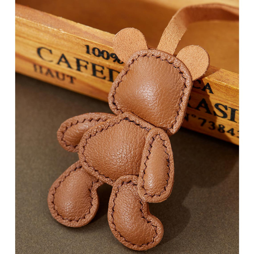 CUCUBIRD Leather Little Bear Keychain Pendant DIY Kit  