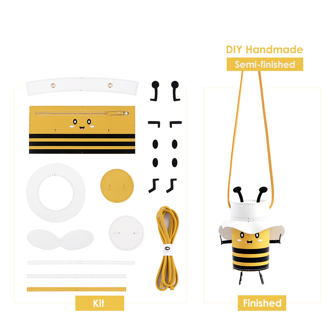 Leather Lovely Bee Crossbody Bag For Kids DIY Kit - CUCUBIRD