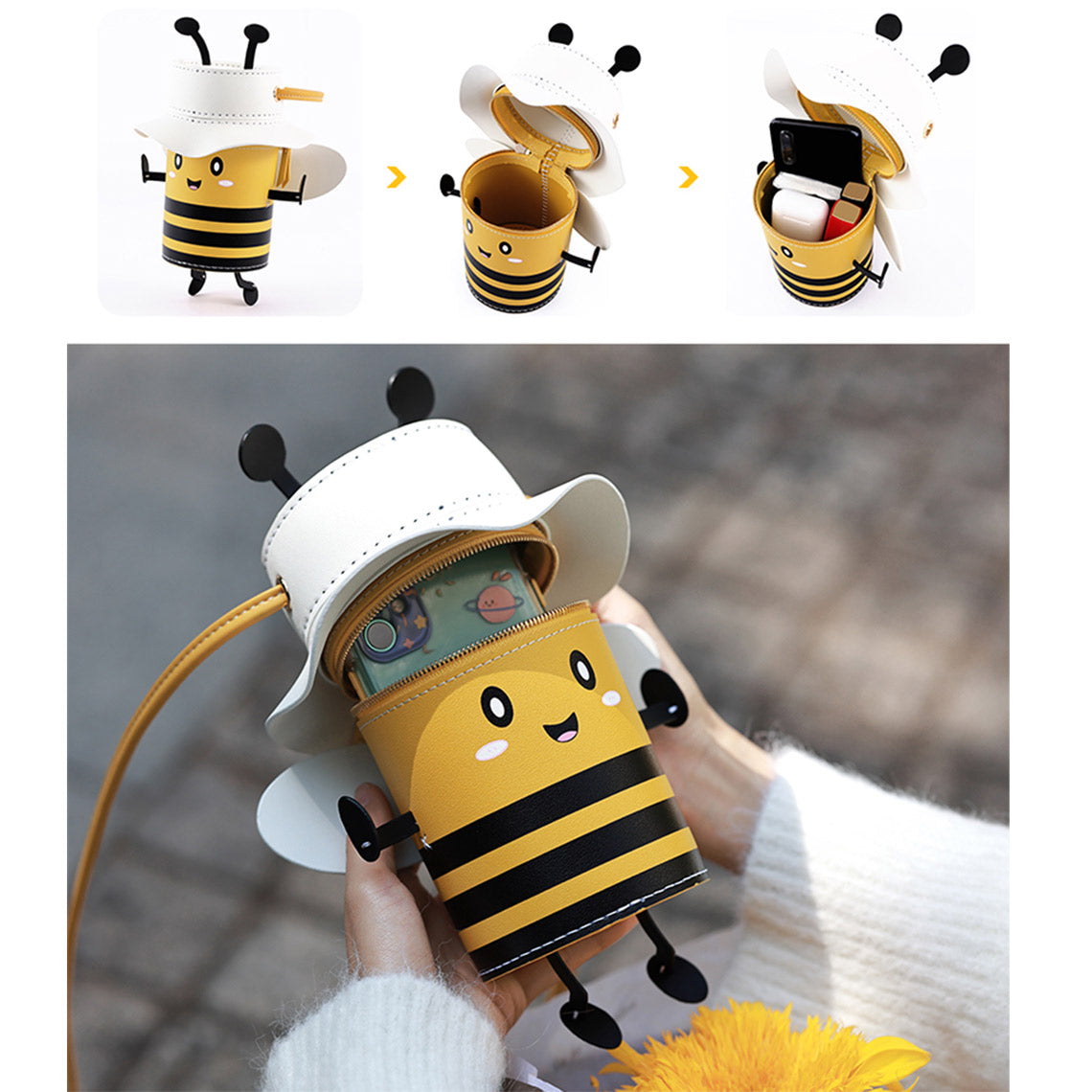 Leather Lovely Bee Crossbody Bag For Kids DIY Kit - CUCUBIRD