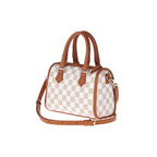 CUCUBIRD Leather Checker Boston Crossbody Bag DIY Kit Beige 