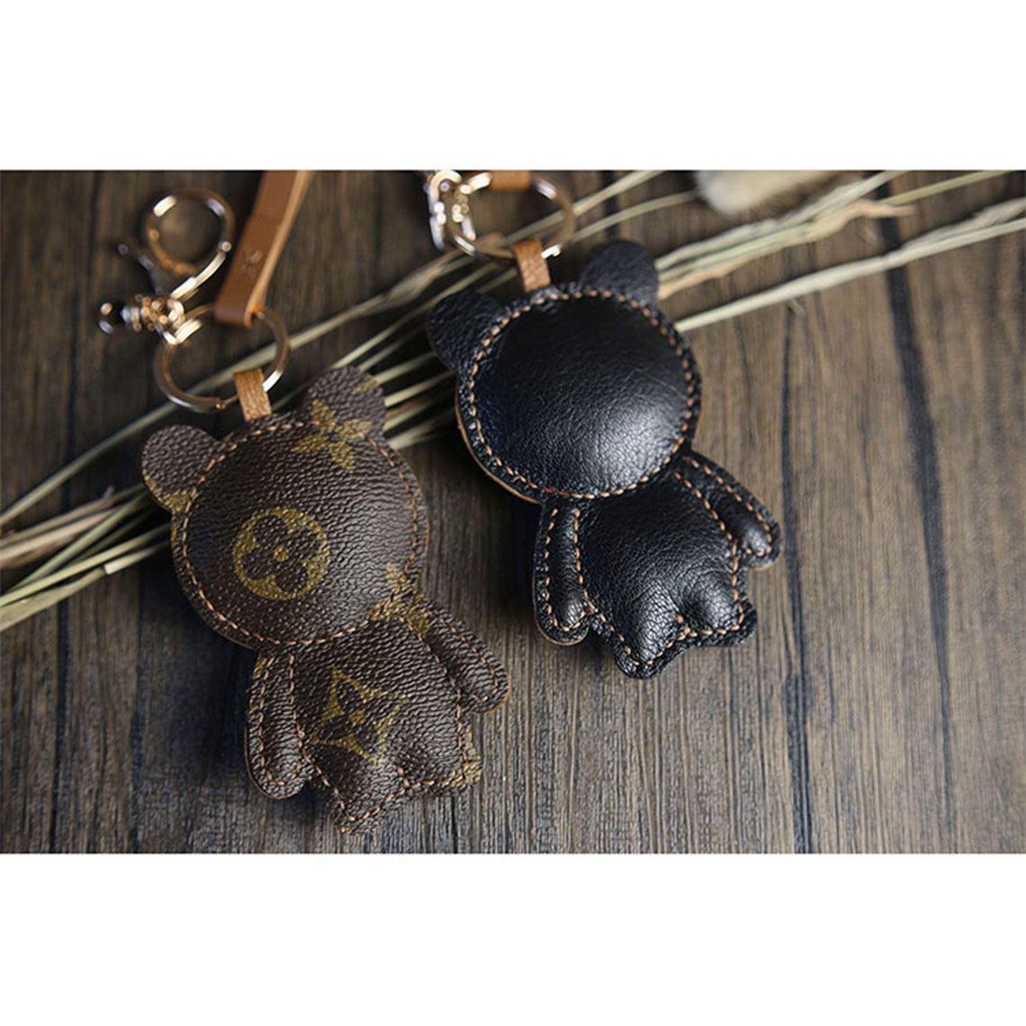 Leather Brown Bear Keychain Charm DIY Kit - CUCUBIRD