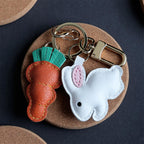 CUCUBIRD Sheep Leather Bunny & Carrot Keychain DIY Kit  