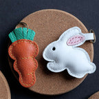 CUCUBIRD Sheep Leather Bunny & Carrot Keychain DIY Kit  