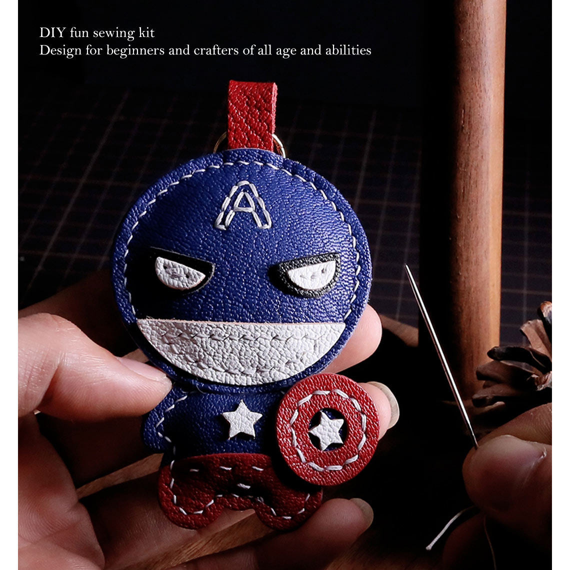 CUCUBIRD Sheep Leather Captain Keychain DIY Kit  