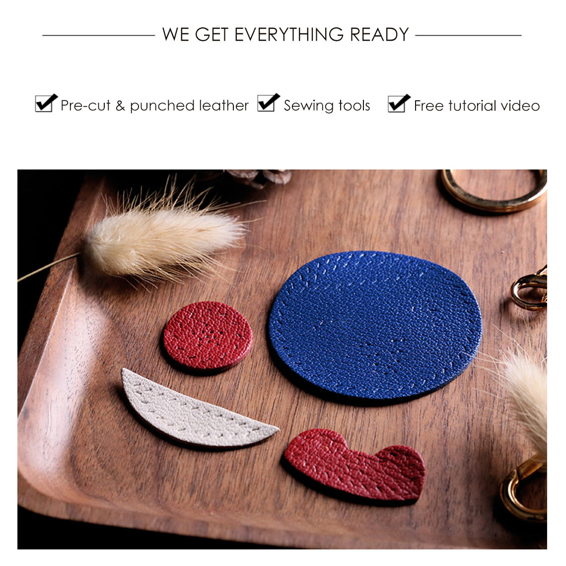 CUCUBIRD Sheep Leather Captain Keychain DIY Kit  