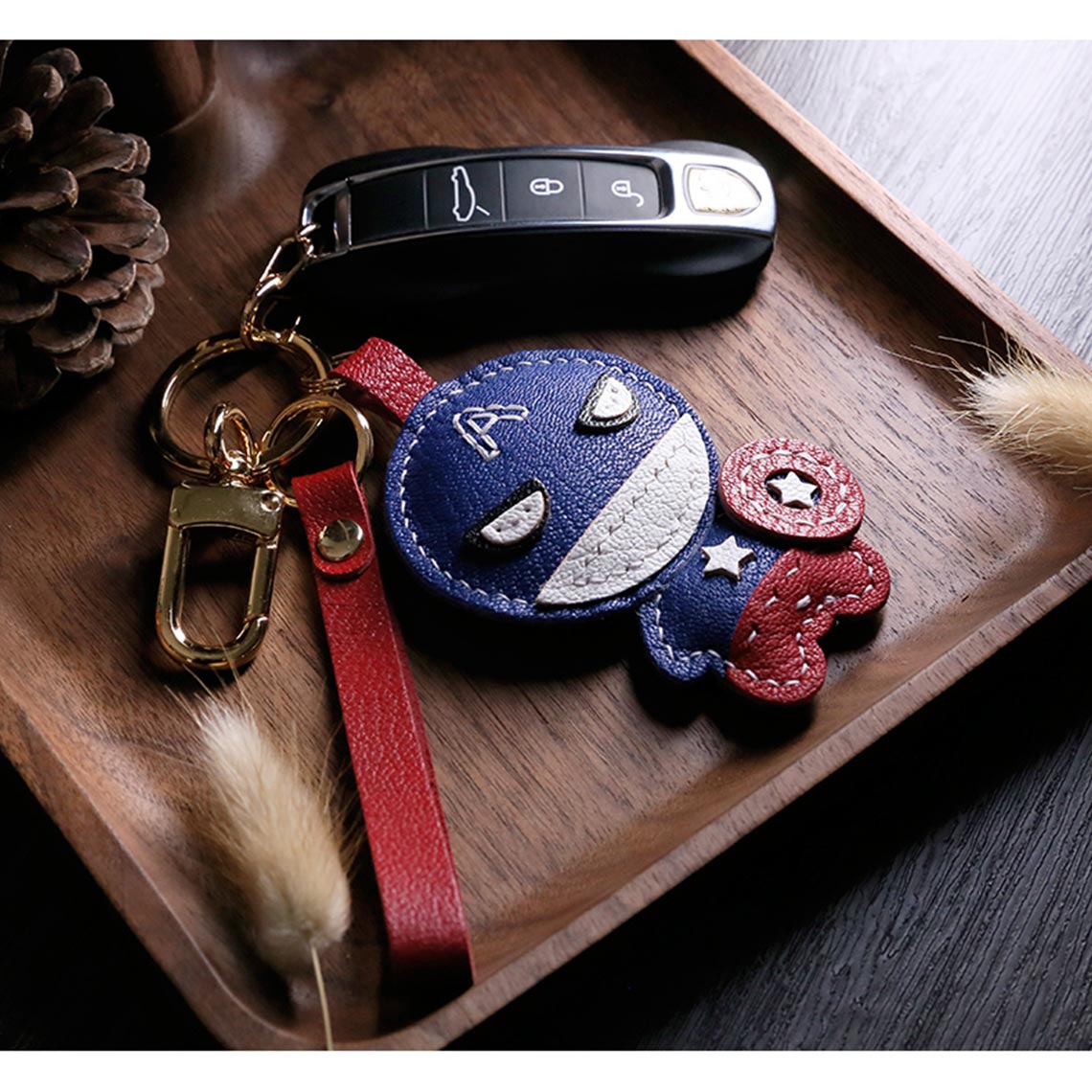 CUCUBIRD Sheep Leather Captain Keychain DIY Kit  