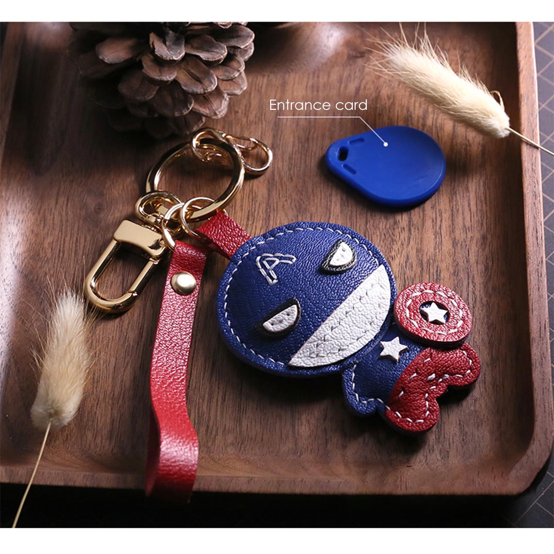 CUCUBIRD Sheep Leather Captain Keychain DIY Kit  