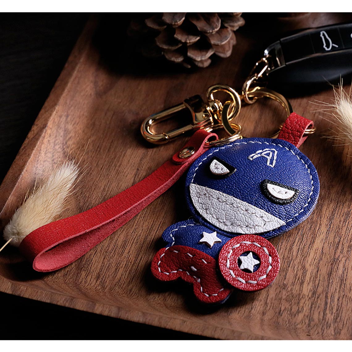 CUCUBIRD Sheep Leather Captain Keychain DIY Kit  