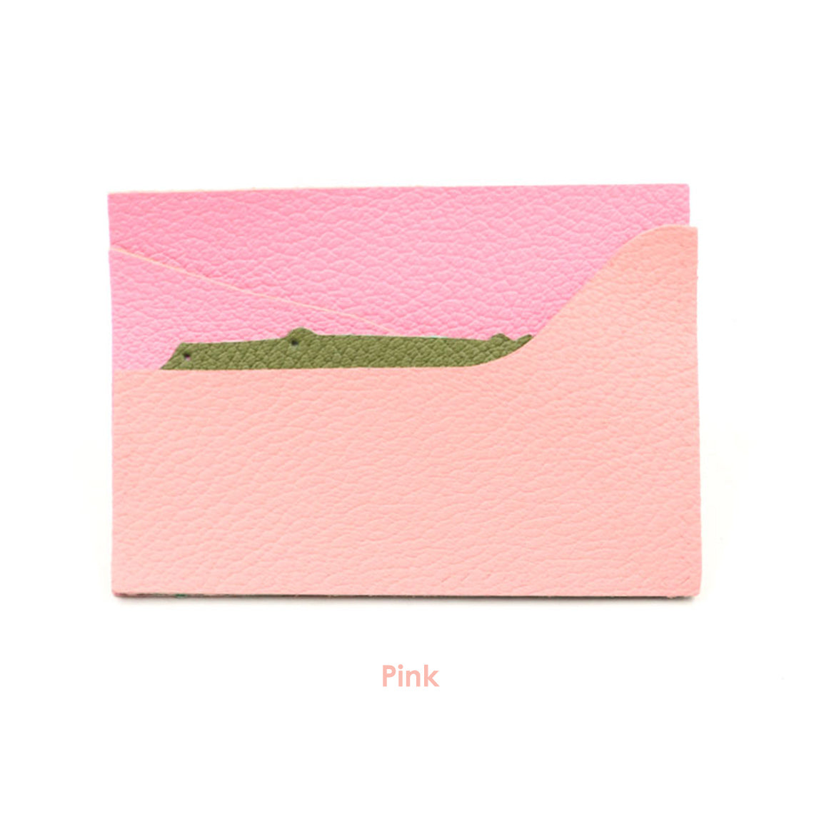 CUCUBIRD Top Grain Leather Alligator Card Holder DIY Kit Goat leather/Pink 