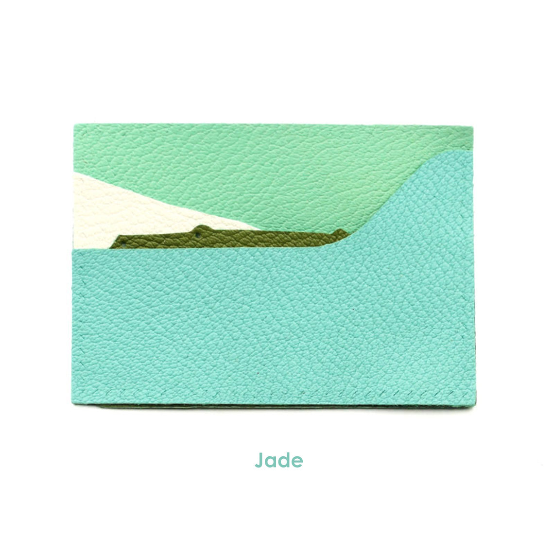 CUCUBIRD Top Grain Leather Alligator Card Holder DIY Kit Goat leather/Jade 