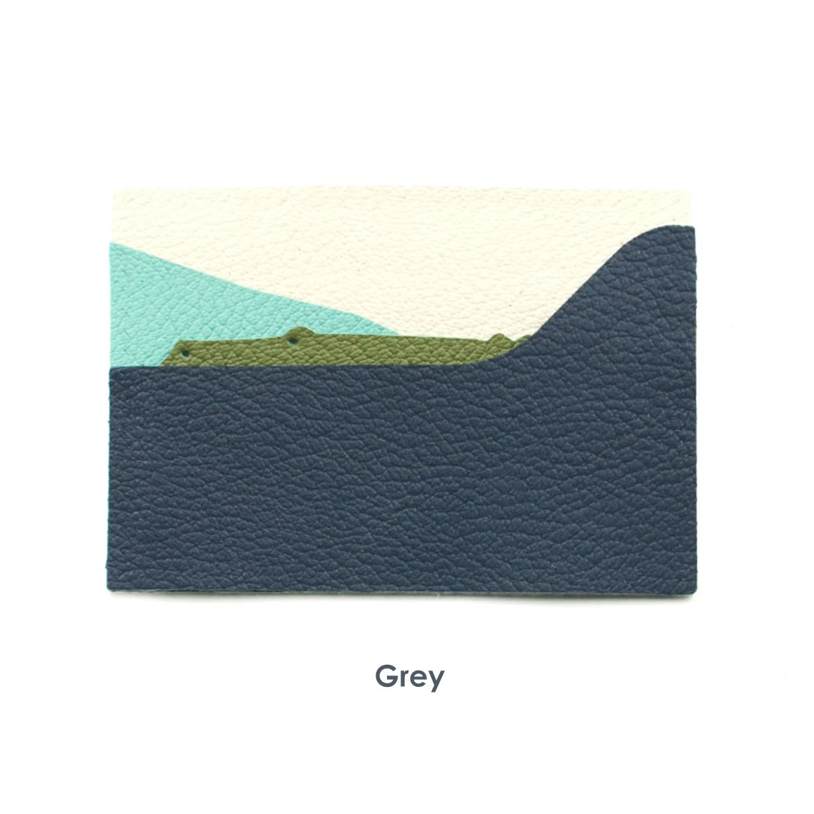 CUCUBIRD Top Grain Leather Alligator Card Holder DIY Kit Goat leather/Grey 