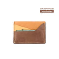 CUCUBIRD Top Grain Leather Alligator Card Holder DIY Kit Cowhide/Coffee Brown 