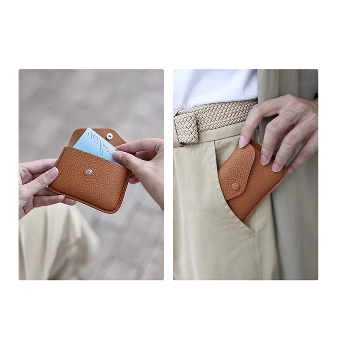 CUCUBIRD Top Grain Leather Envelope Card Holder DIY Kit  