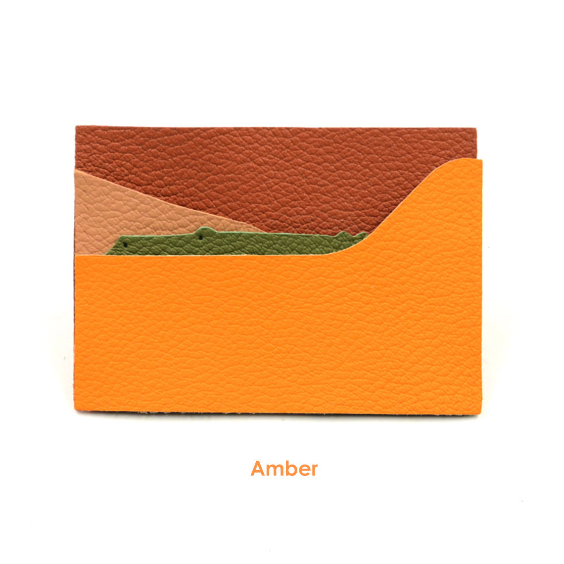 CUCUBIRD Top Grain Leather Alligator Card Holder DIY Kit Goat leather/Amber 