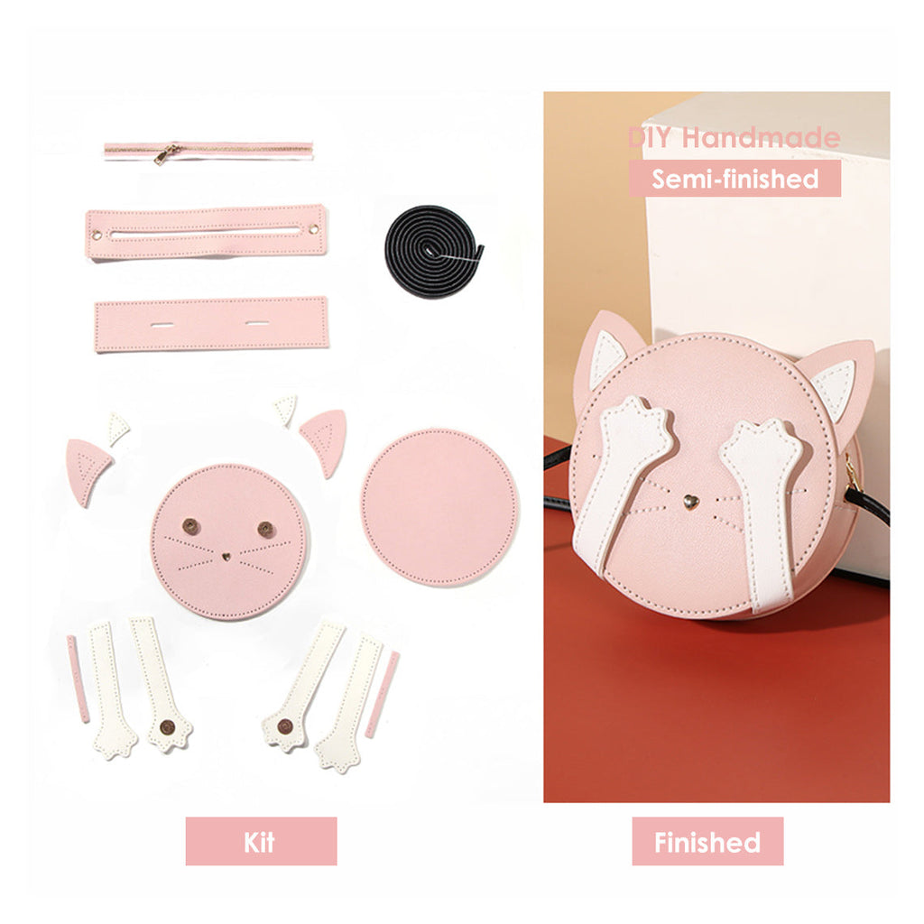 CUCUBIRD Vegan Leather Lady Kitty Crossbody Bag DIY Kit Pink 
